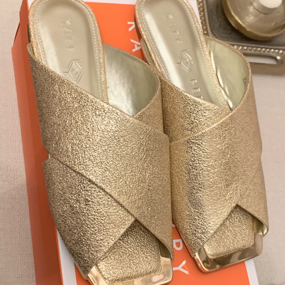Katy Perry Collections Metallic Gold Mules